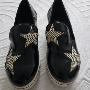Stella McCartney Black and White Star Loafers